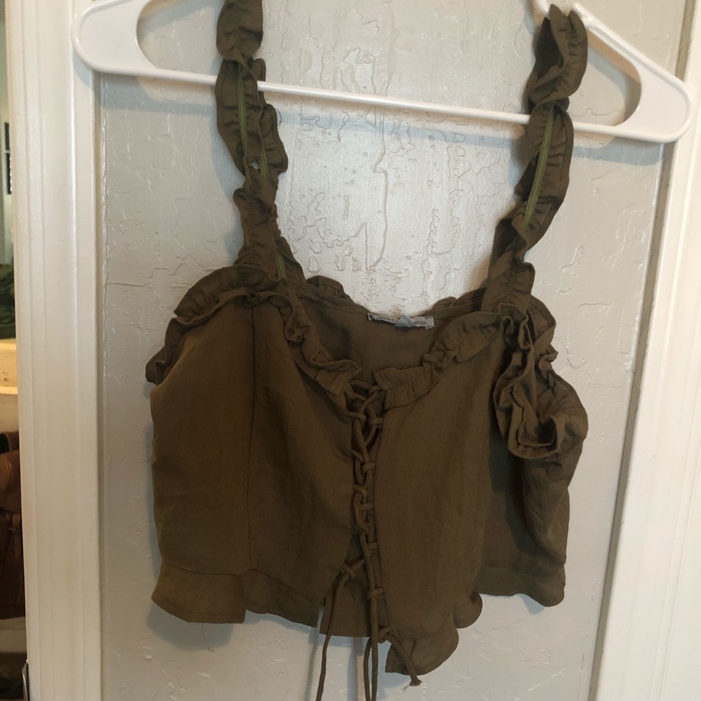 Green crop top